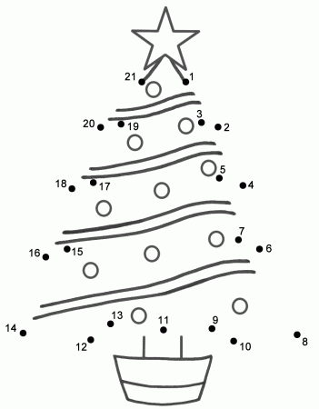 Christmas Tree - Connect the Dots, count by 1's (Christmas)