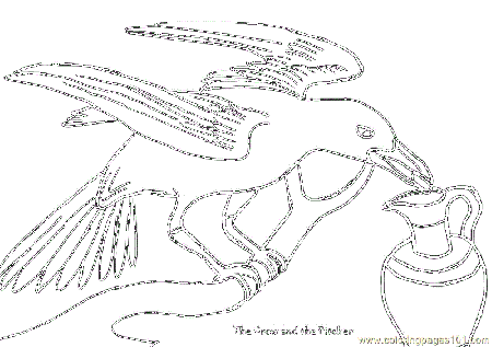 The crow and the pitcher Coloring Page - Free Crow Coloring Pages ...