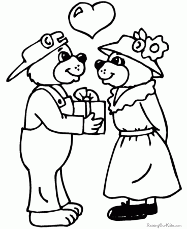 Valentines Coloring Pages of Bears!