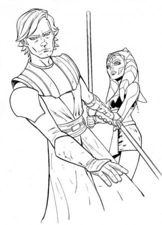 Ahsoka And Anakin Star Wars Coloring Pages - Action Coloring Pages ...