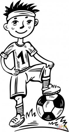 Young Boy Soccer Player coloring page | Free Printable Coloring Pages
