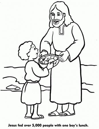 coloring pictures of jesus feeding the 5000