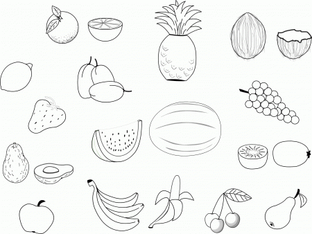 Fruits And Vegetables Coloring Pages For Kids Printable - 123 Free ...