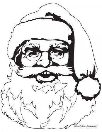 Santa Face Colouring Pages