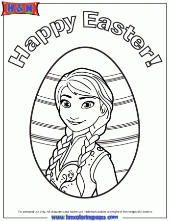 Princess Anna Happy Easter Coloring Page | Free Printable Coloring 