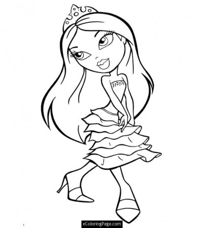 Bratz Princess Yasmin Coloring Page Printable | eColoringPage.com 