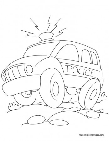 police car from cars 2 Colouring Pages