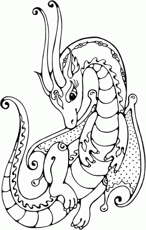 Free printable female dragon coloring pages for kids 