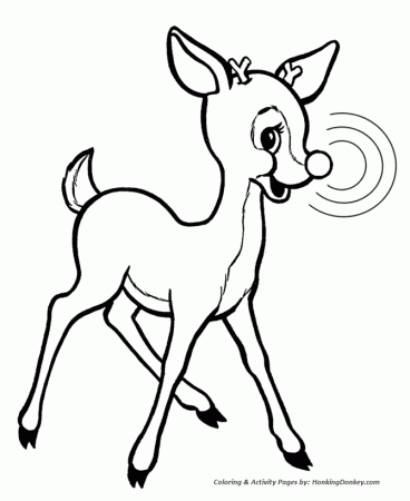 Rudolph the Red Nose Reindeer Coloring Page - Rudolph is smart and 