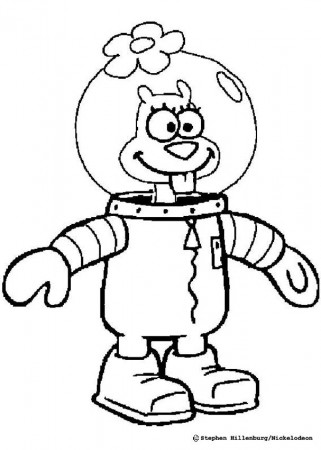 SPONGEBOB coloring pages - Sandy Cheeks the squirrel from Texas