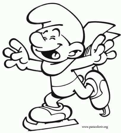 The Smurfs - Skater Smurf coloring page