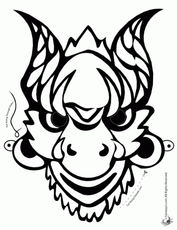 Chinese Dragon Mask Coloring Page | Craft Jr.