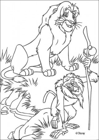 The Lion King coloring pages - Simba with Rafiki