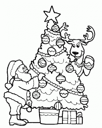 Decorating A Christmas Tree Coloring Pages - Christmas Coloring 
