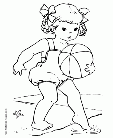 Summer Coloring Book Pages - Beach 02
