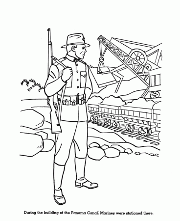 USA-Printables: Armed Forces Day Coloring Pages - Marines at Panama Canal-  3 - American Armed Forces Coloring pages and sheets