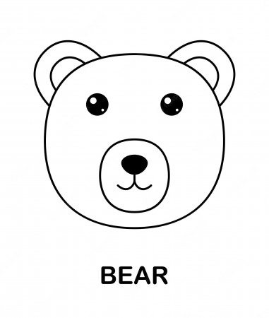 Premium Vector | Coloring page with bear for kids