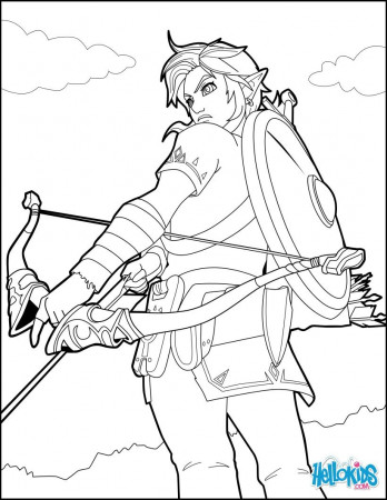 Link coloring page from the famous Zelda video game . More video games and zelda  coloring sheets on hellokids.com | Coloriage zelda, Coloriage, Zelda