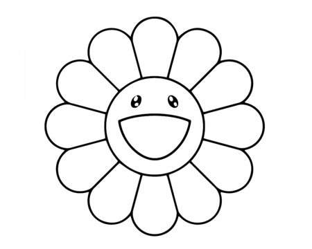 Takashi Murakami flower coloring page