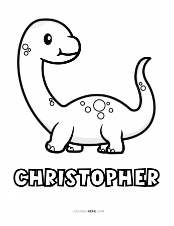 Christopher dinosaur coloring page