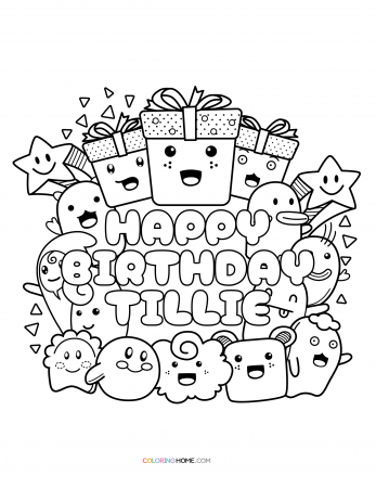 Happy Birthday Tillie coloring page