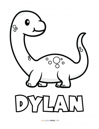 Dylan dinosaur coloring page