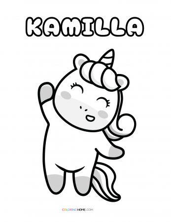 Kamilla unicorn coloring page