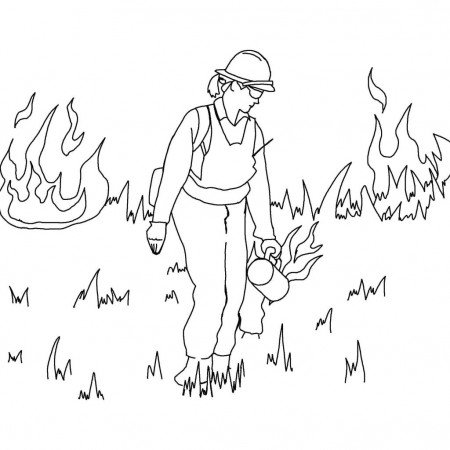 Coloring Sheet: Wildland Firefighters