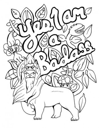 Coloring page for adults.Visit to discover more swear word coloring pages # motivation | Swear word coloring book, Words coloring book, Swear word  coloring