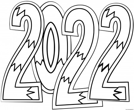 2022 New Year Doodle By Supercoloring Coloring Pages Printable