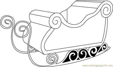 Santa's Sleigh Only Coloring Page for Kids - Free Santa's Sleigh Printable Coloring  Pages Online for Kids - ColoringPages101.com | Coloring Pages for Kids