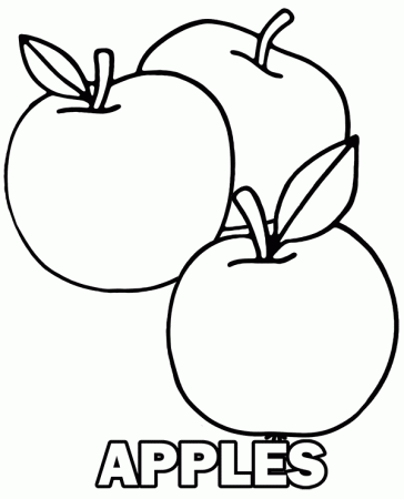 Three tasty apples free coloring page to print