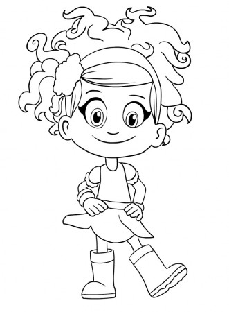 Coloring Book Girl Luna Petunia to print and online