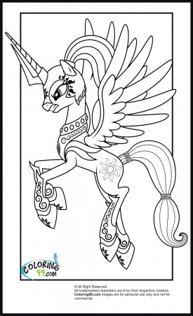 My Little Pony Princess Celestia Coloring Pages | Team colors