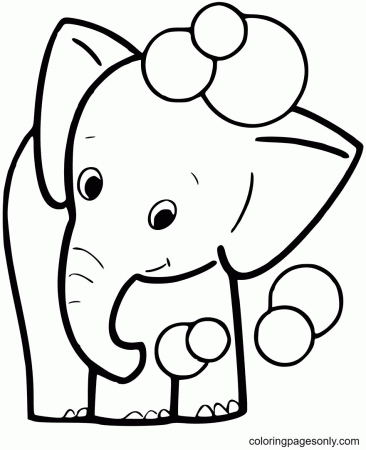 Baby Elephant Cute Coloring Pages - Elephant Coloring Pages - Coloring Pages  For Kids And Adults