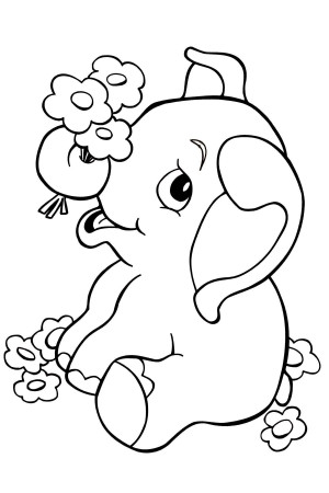 Baby Elephant Coloring Pages for Kindergarten | Elephant coloring page,  Animal coloring books, Animal coloring pages