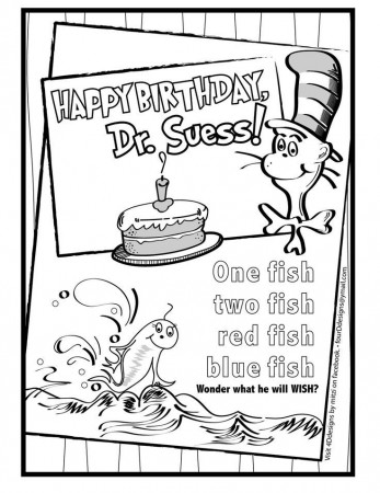 happy birthday dr seuss color sheet | Happy Birthday Dr. Suess ...