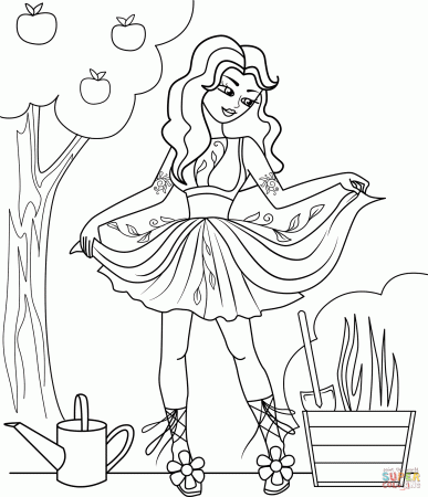 Garden Girl coloring page | Free Printable Coloring Pages