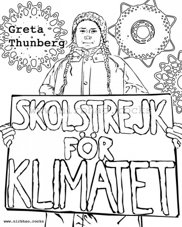Greta Thunberg Coloring Page | nirbhao