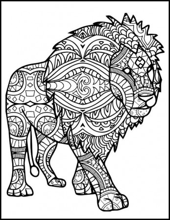 Lion coloring page | ABeautifulState | Lion coloring pages, Animal coloring  pages, Mandala coloring pages