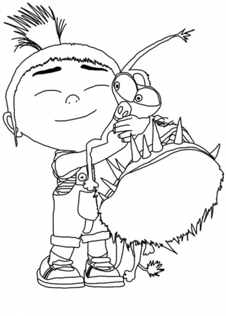 Agnes Hugging Grus Dog Despicable Me Coloring Page | Unicorn coloring pages,  Minion coloring pages, Coloring pages