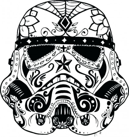 Cool Sugar Skull Coloring Pages PDF Ideas - Coloringfolder.com | Skull  coloring pages, Star wars drawings, Star wars sugar skull