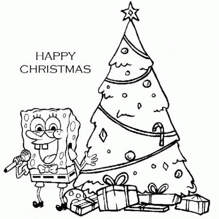 Spongebob Coloring Pages Happy Birthday : Patrick as Santa ...