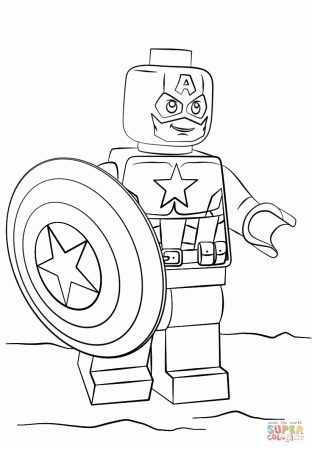 Lego Captain America coloring page | Free Printable Coloring Pages