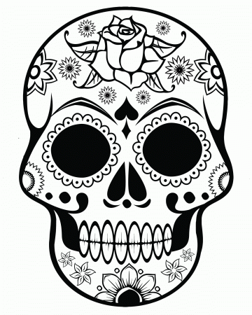 Free Printable Sugar Skull Coloring Page