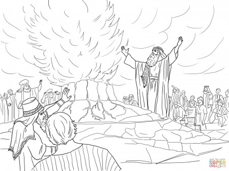 Elijah Called Down Fire from Heaven Coloring Page