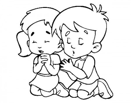 coloring pages prayer | Coloring page Praying Children to color ... |  Children praying, Bible coloring pages, Coloring pages