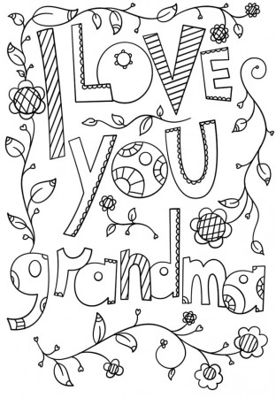 I Love You Grandma Doodle Coloring Page - Free Printable Coloring Pages for  Kids
