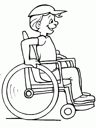 Drawings Disabled Person (Characters) – Printable coloring pages