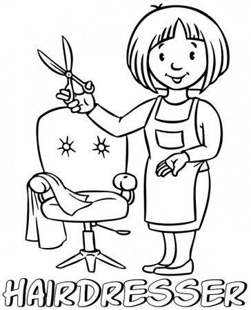 Printable hairdresser coloring page for free